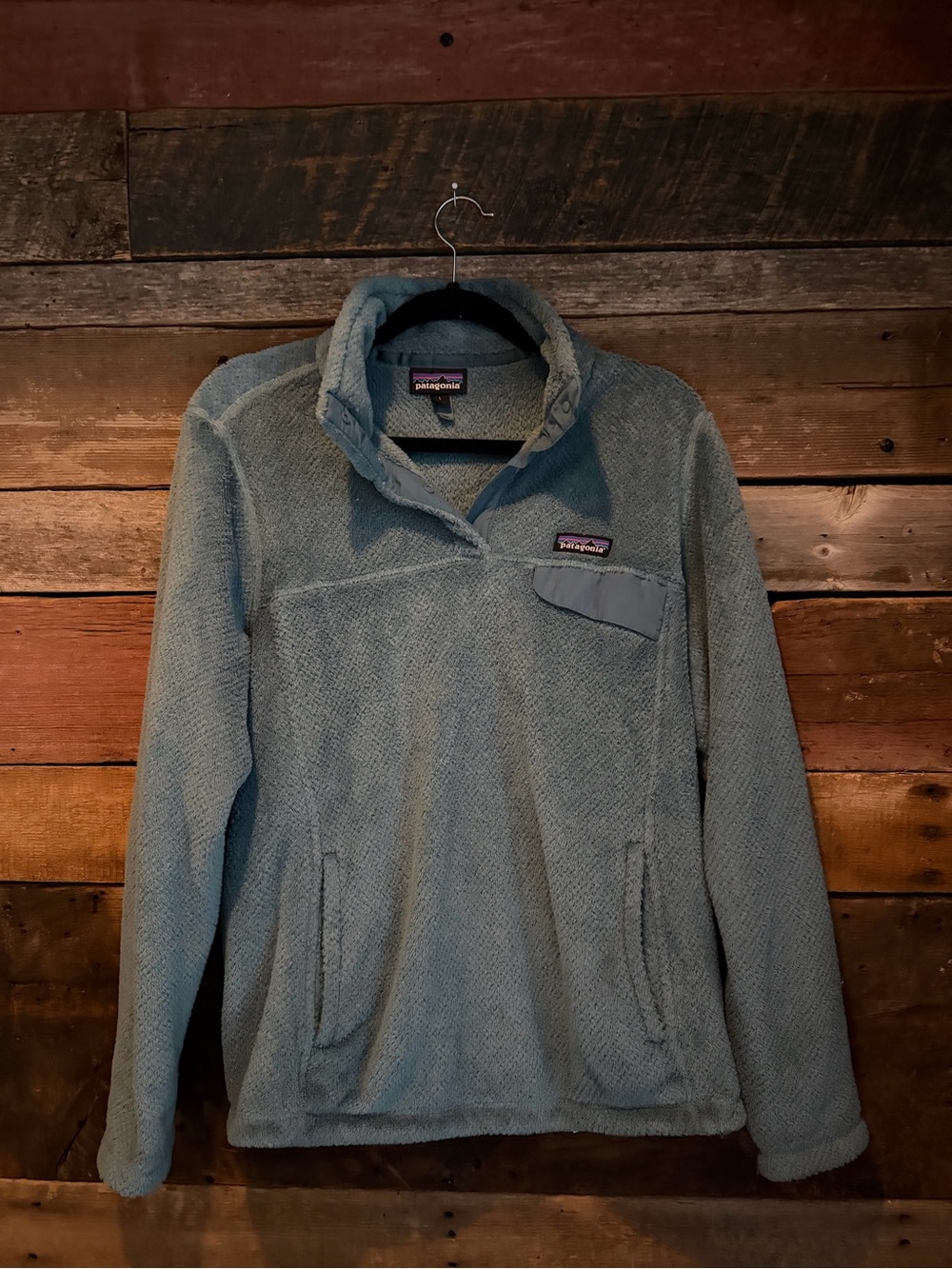 Patagonia Men’s Light Blue Zip-Up Synchilla Fleece